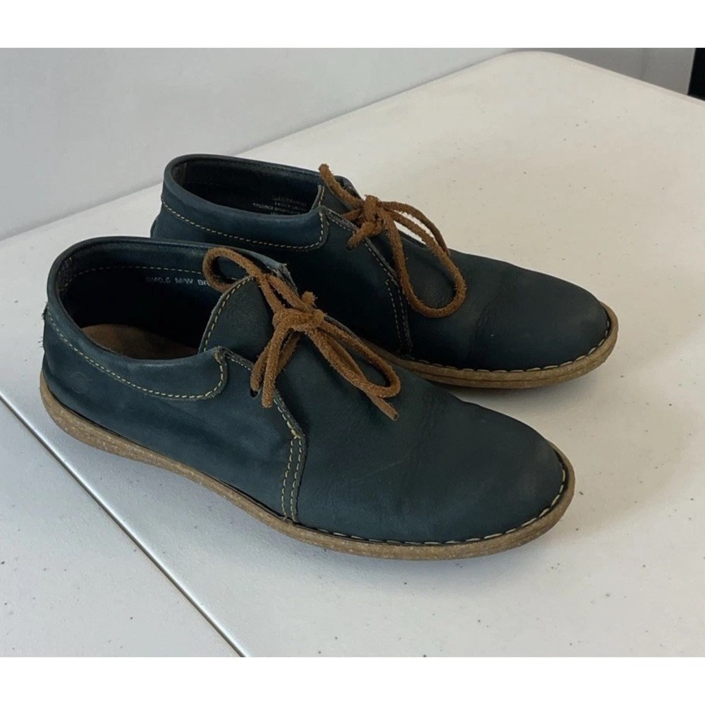 Born Nuala Blue Nubuck Leather Booties Women 9US/40.5 EU Casual Comfy